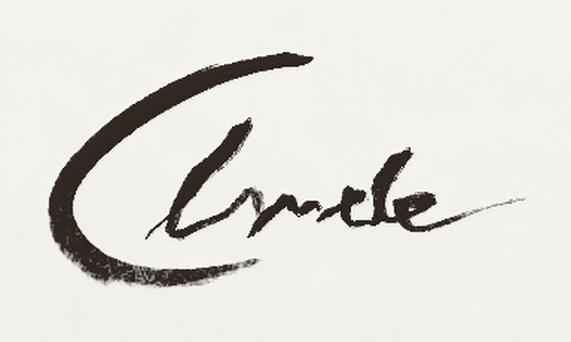 A smooth signature painted with a No. 4 round and reloads between letters.