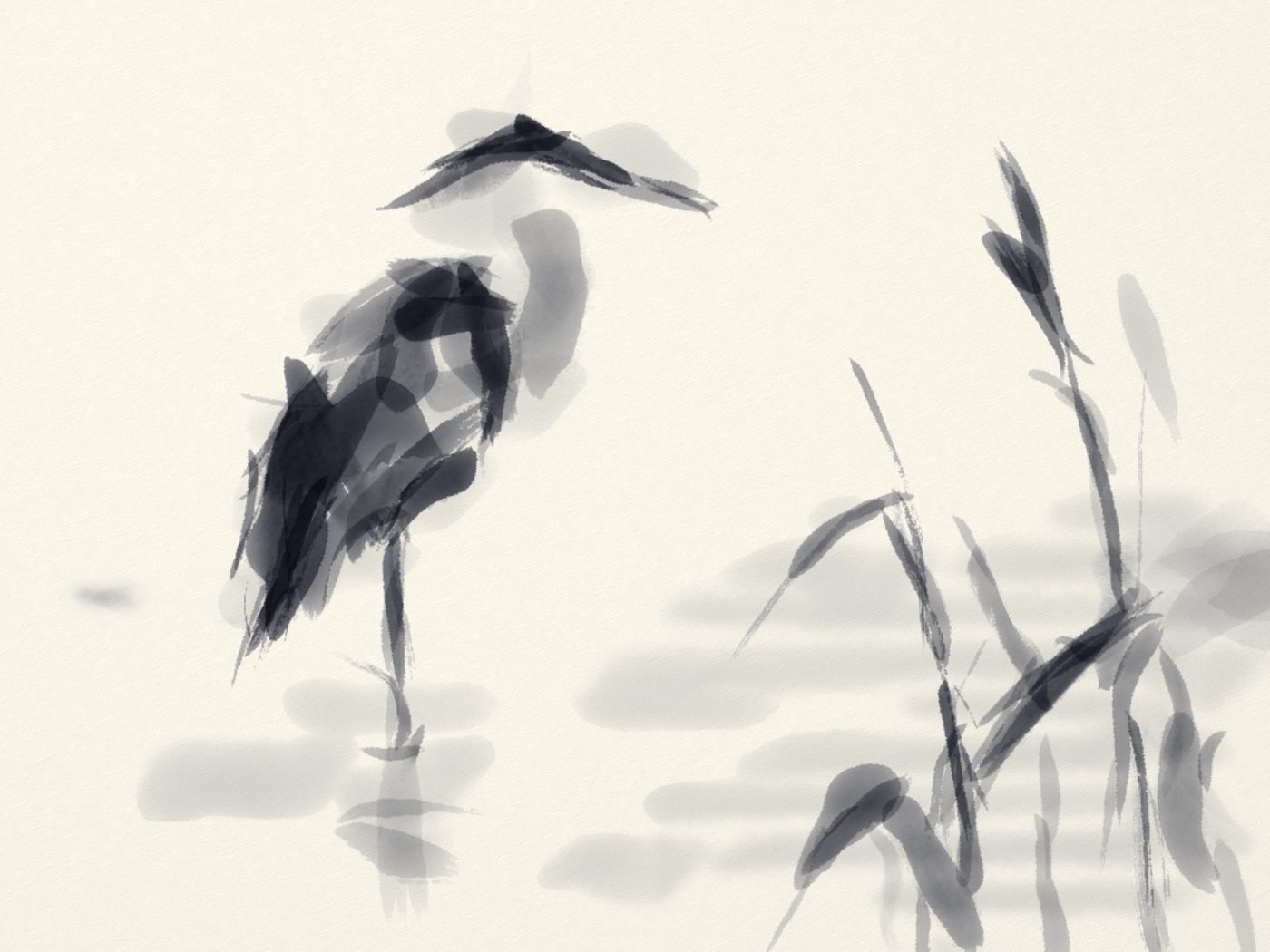 Ink heron run 4, painted from the codebook.