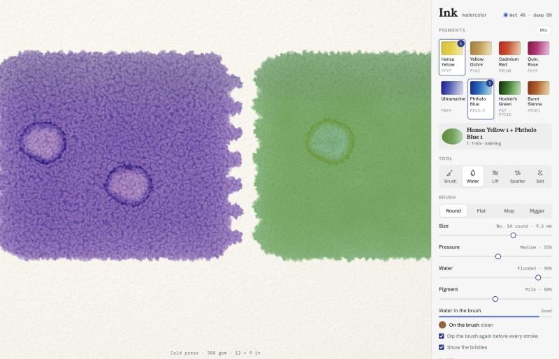 Bloom test: blobs with dark ragged rims and pale centers.